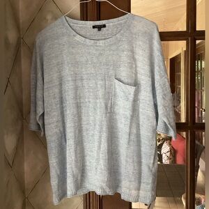 Lafayette 148 New York Sky Blue Knit Top